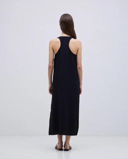 YERSE Vestido largo sin mangas negro New