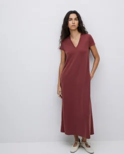 YERSE Vestido midi manga japonesa granate Best