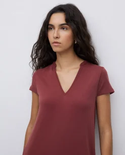 YERSE Vestido midi manga japonesa granate Best