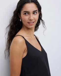 YERSE Vestido tencel pico negro Sale